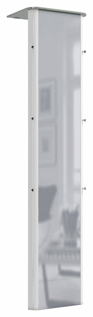 Moderne Garderobe mit Spiegel, seitliche Perspektive