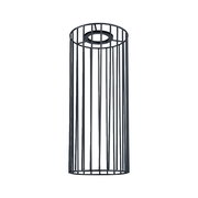 Dekorativer zylindrischer Schirm aus Metallstäben, Ansicht von unten.