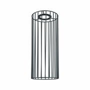 Dekorativer zylindrischer Schirm aus Metallstäben, Ansicht von unten.