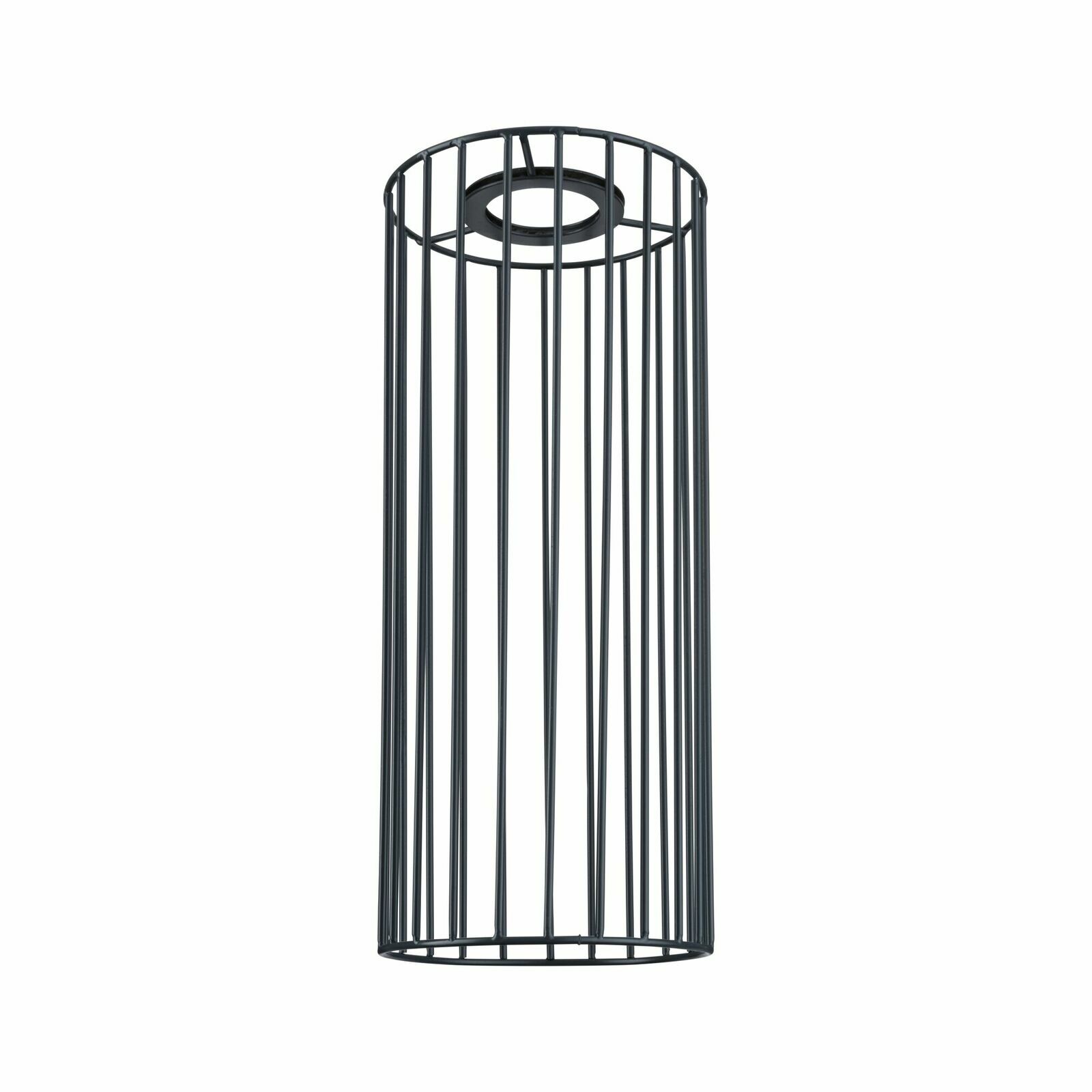 Dekorativer zylindrischer Schirm aus Metallstäben, Ansicht von unten.