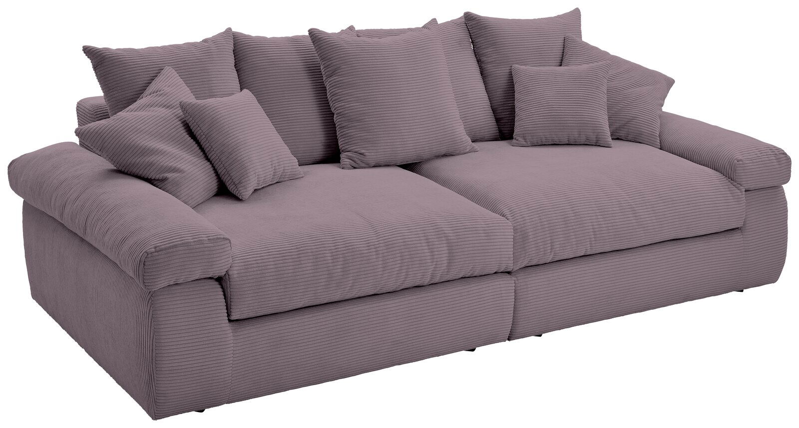 Z2 Big Sofa CASABLANCA Großes, gemütliches Big-Sofa in Lila mit mehreren Kissen, seitliche Perspektive
