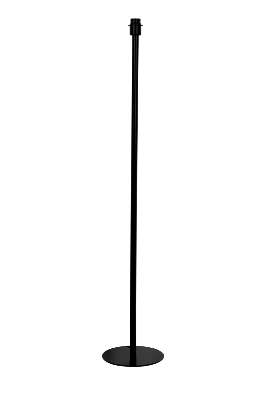 Zwarte staande lamp met ronde voet, zijaanzicht