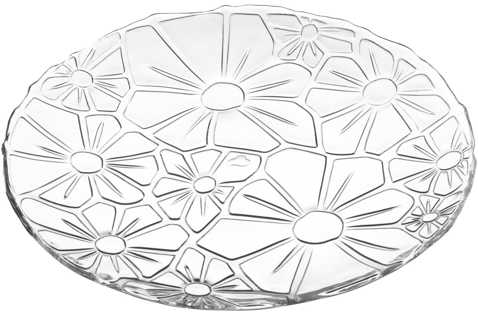 Glasteller mit floralem Muster, Draufsicht