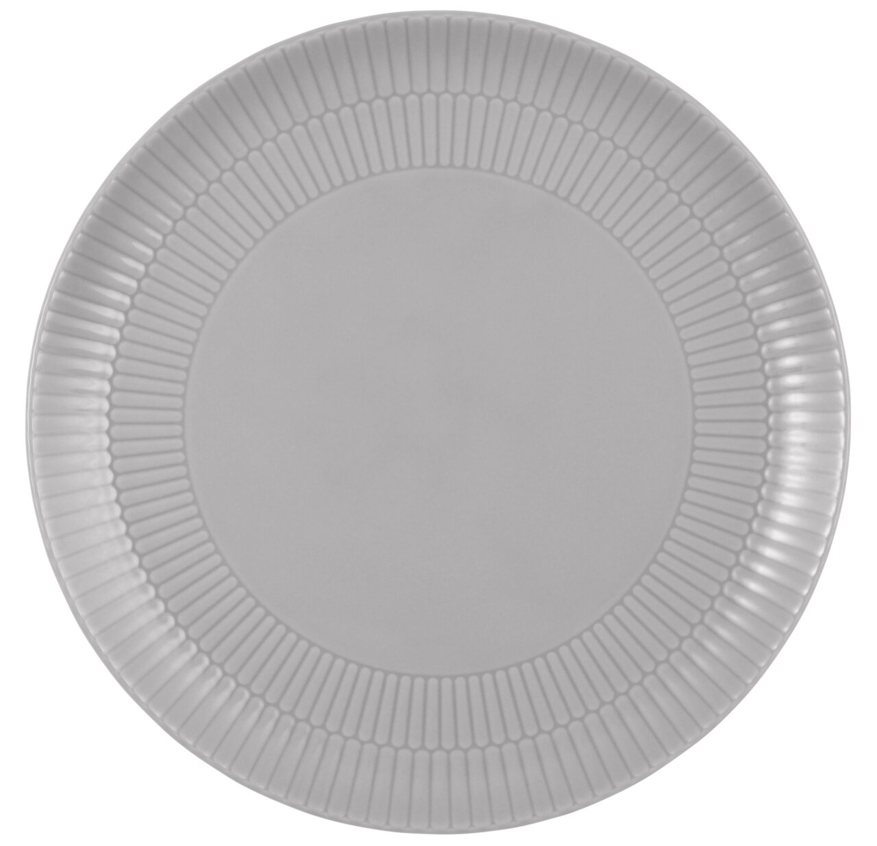 Rond bord van 27,5 cm met geribbelde rand, bovenaanzicht