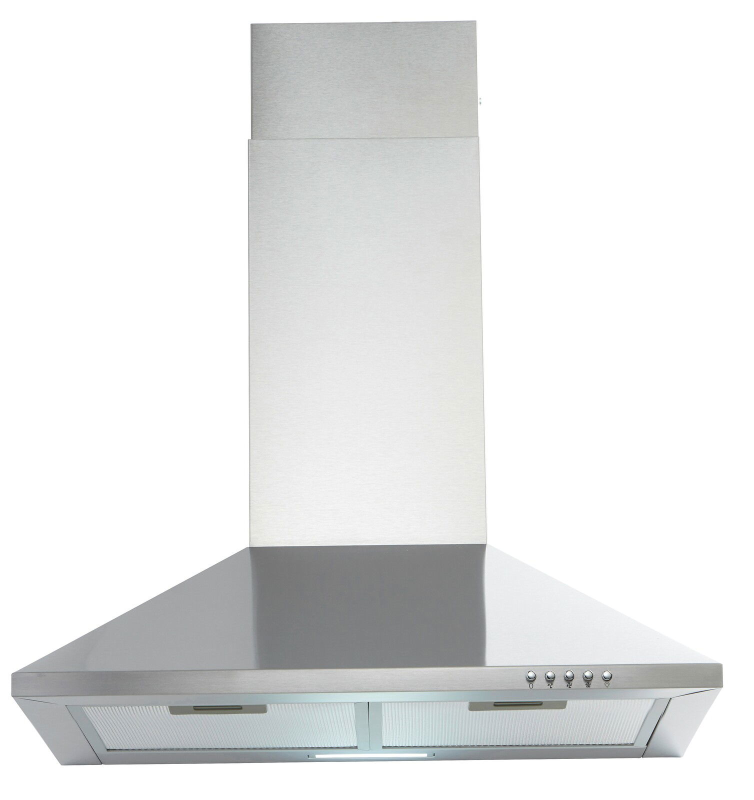 Moderne Edelstahl-Dunstabzugshaube, Frontalansicht