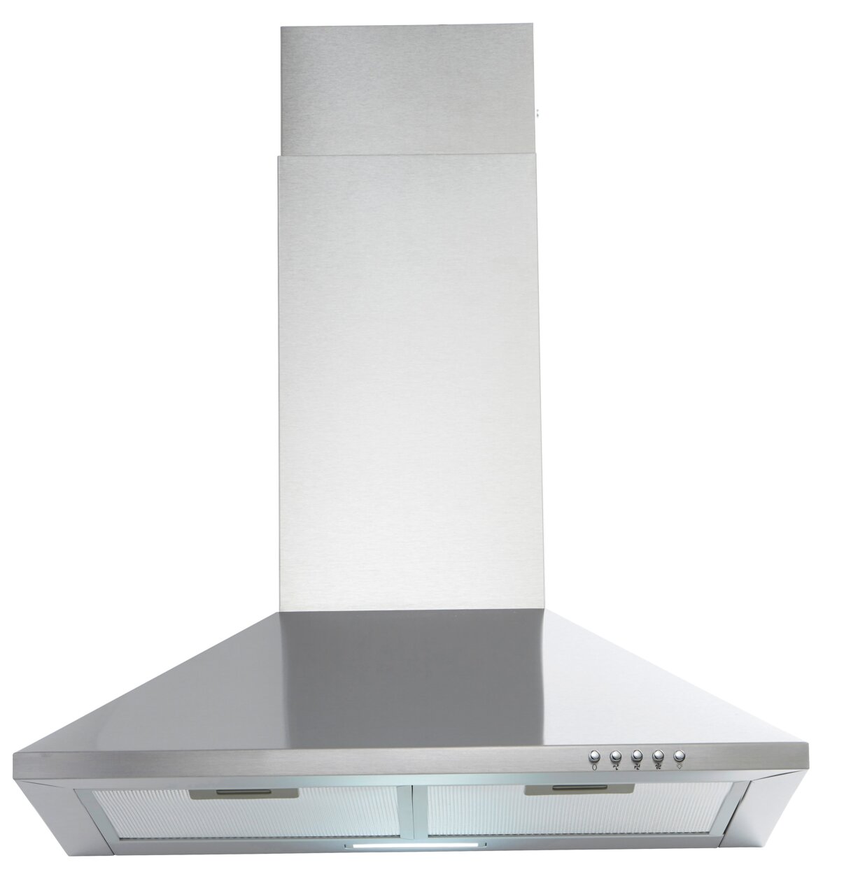 Moderne Edelstahl-Dunstabzugshaube, Frontalansicht
