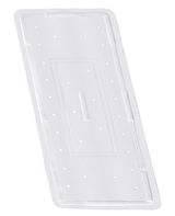 Rechteckige, weiße Wanneneinlage mit rutschfester Oberfläche und kleinen Löchern, Draufsicht