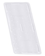 Rechteckige, weiße Wanneneinlage mit rutschfester Oberfläche und kleinen Löchern, Draufsicht