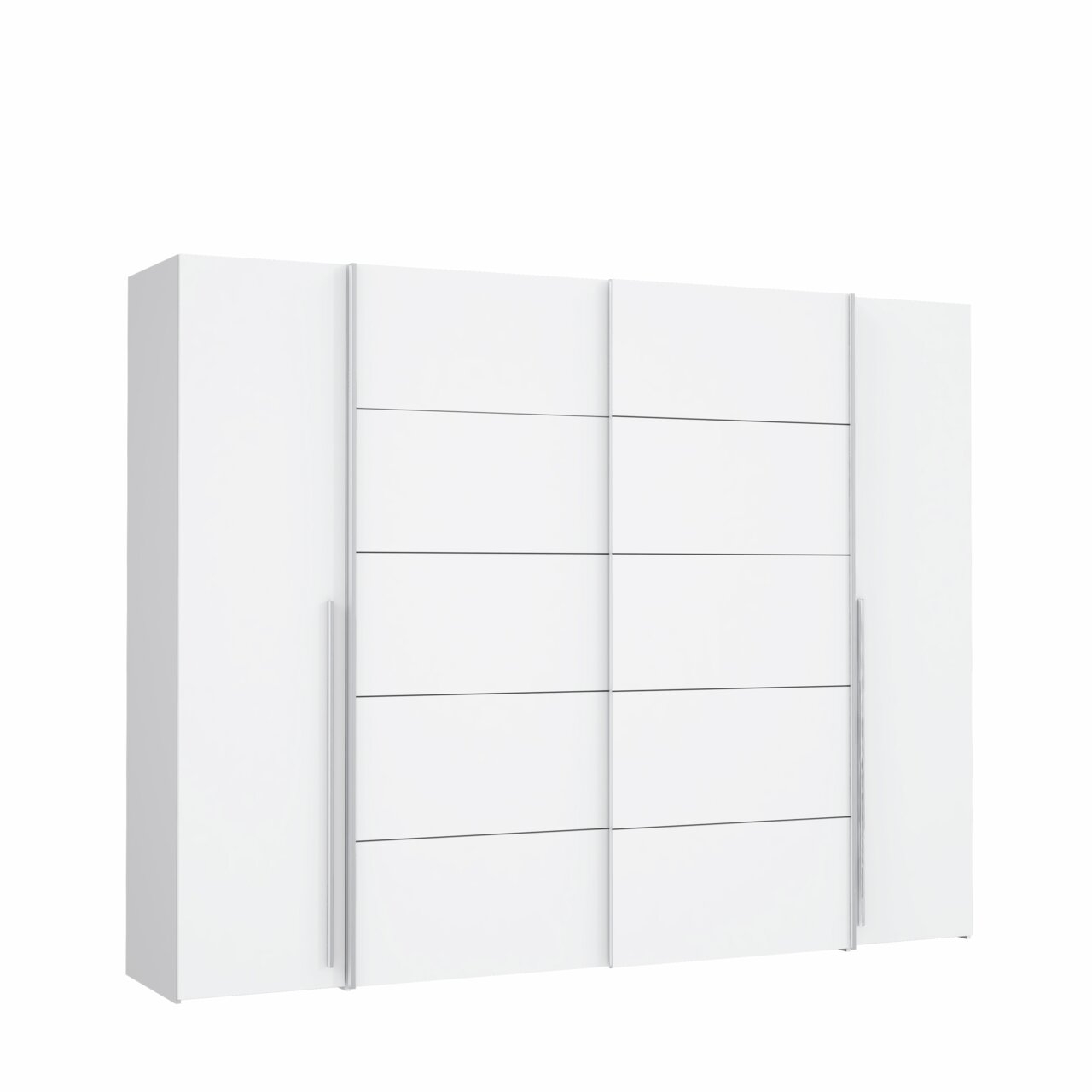 Z2 Dreh-/Schwebetürenschrank NARAGO Moderner weißer Dreh- und Schwebetürenschrank, Frontalansicht