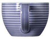Espressokopje 0,11 l in zijaanzicht met geribbeld patroon en oor, kleur: blauw.