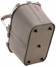 Carrybag in seitlicher Perspektive mit stabiler Aluminiumstruktur und robustem Stoffboden.
