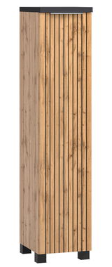 Midischrank 30 cm in Holzoptik mit vertikalen Linien, Frontalansicht