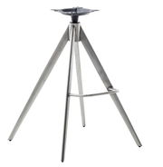 Metallisches Barstuhlgestell mit drei Beinen, seitliche Perspektive