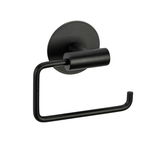 Schwarzer Toilettenpapierhalter Meleto aus Metall, seitliche Perspektive