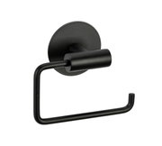 Schwarzer Toilettenpapierhalter Meleto aus Metall, seitliche Perspektive