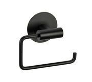 Schwarzer Toilettenpapierhalter Meleto aus Metall, seitliche Perspektive