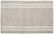 Beige badmat met witte strepen, bovenaanzicht