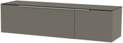 Frontansicht eines modernen, grauen Hänge-Lowboards mit schlichtem Design und horizontalem Griff.