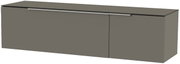 Frontansicht eines modernen, grauen Hänge-Lowboards mit schlichtem Design und horizontalem Griff.
