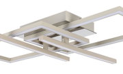 Moderne LED-Deckenleuchte in geometrischem Design, seitliche Perspektive