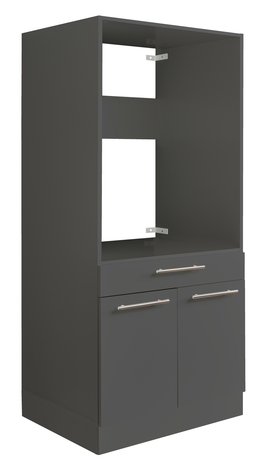 XORA Geräteschrank mit Absturzsicherung PRIMUS Grauer Geräteschrank mit zwei Schubladen und zwei Türen, seitliche Perspektive