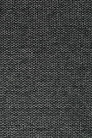 Nahaufnahme eines dunkelgrauen Stoffmusters mit grober Textur, von oben betrachtet.