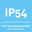 IP54 spritzwassergeschützt, blaue Hintergrundgrafik