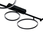 Moderne led-plafondlamp met cirkelvormige elementen, zijaanzicht