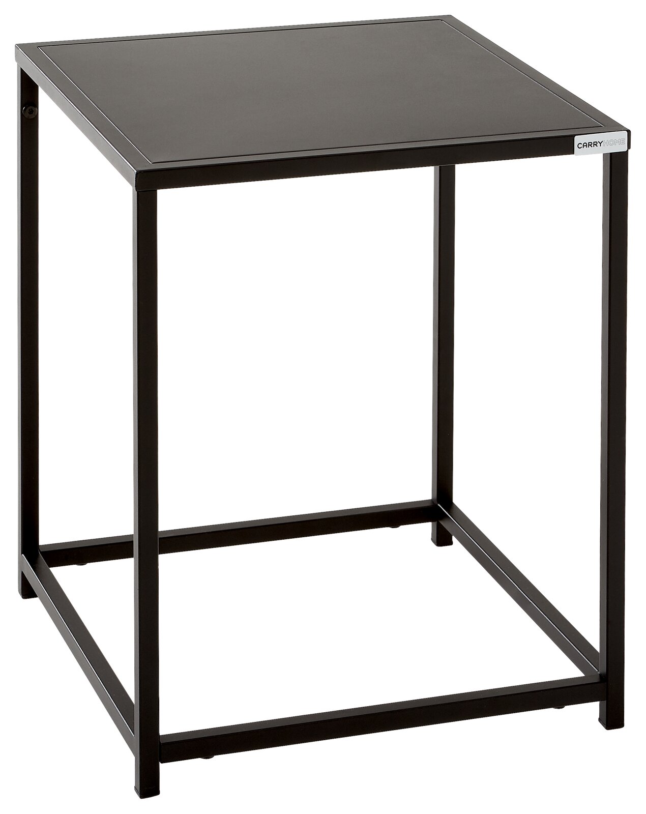 Carryhome Beistelltisch NILS Moderner schwarzer Beistelltisch aus Metall, seitliche Perspektive