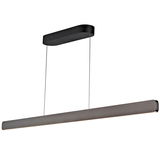 Moderne LED-Hängeleuchte in schwarzer Ausführung, seitliche Perspektive