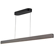 Moderne LED-Hängeleuchte in schwarzer Ausführung, seitliche Perspektive