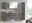 Moderne Badezimmermöbel in Betonoptik mit Hochschrank, Spiegelschrank und Waschbeckenunterschrank, frontal betrachtet.