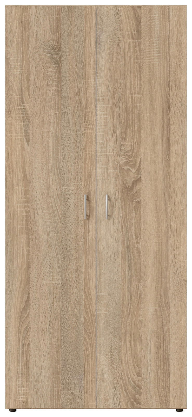 Zweiflügeliger Drehtürenschrank aus Holz in Eichenoptik, Frontalansicht