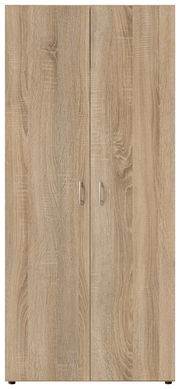 Zweiflügeliger Drehtürenschrank aus Holz in Eichenoptik, Frontalansicht