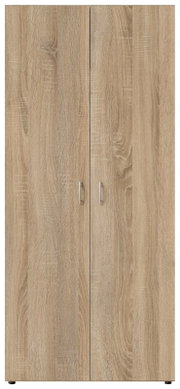 Zweiflügeliger Drehtürenschrank aus Holz in Eichenoptik, Frontalansicht