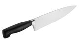 Kochmesser 16cm VIER STERNE, seitliche Ansicht mit schwarzem Griff und glänzender Klinge