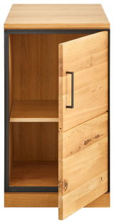 Holz-Anstellcontainer mit geöffneter Tür, Frontansicht