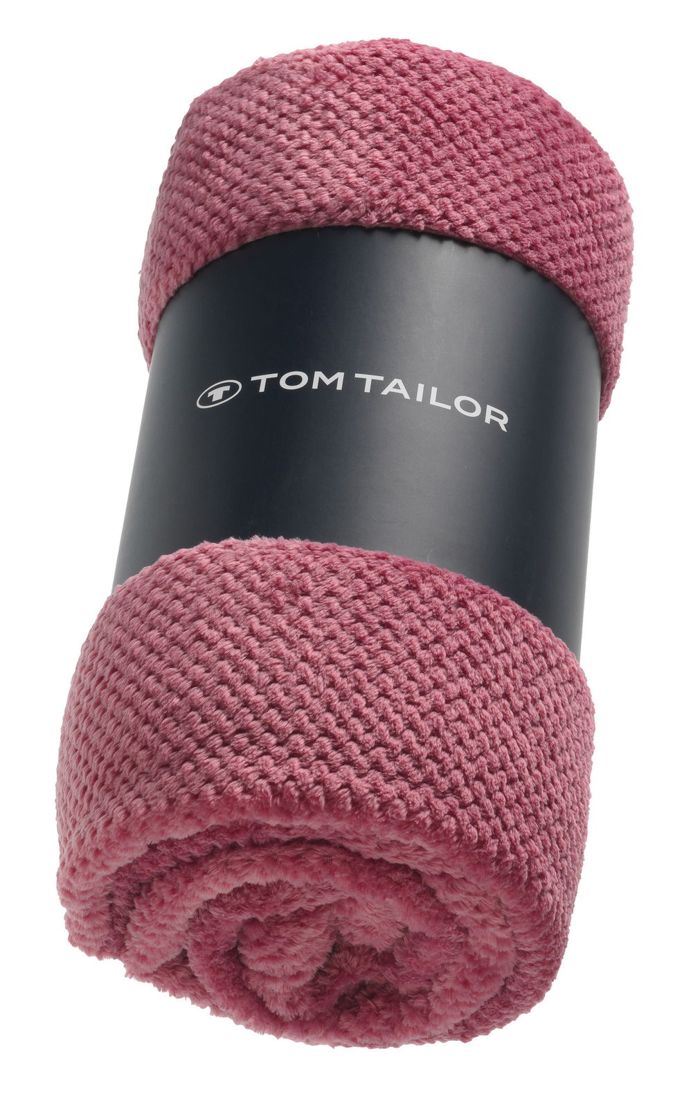 Rosa Plaid von Tom Tailor, zusammengerollt und von vorne fotografiert