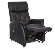 Schwarzer Fernsehsessel Cantus PORTLAND in halbliegender Position, seitliche Perspektive