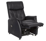 Schwarzer Fernsehsessel Cantus PORTLAND in halbliegender Position, seitliche Perspektive