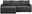 Graues Sofa mit drei Rückenkissen und einer linken Ottomane, Vorderansicht