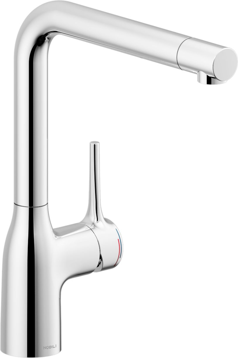 Novel Einhebelmischer Moderner Einhebelmischer in Chromoptik, seitliche Ansicht