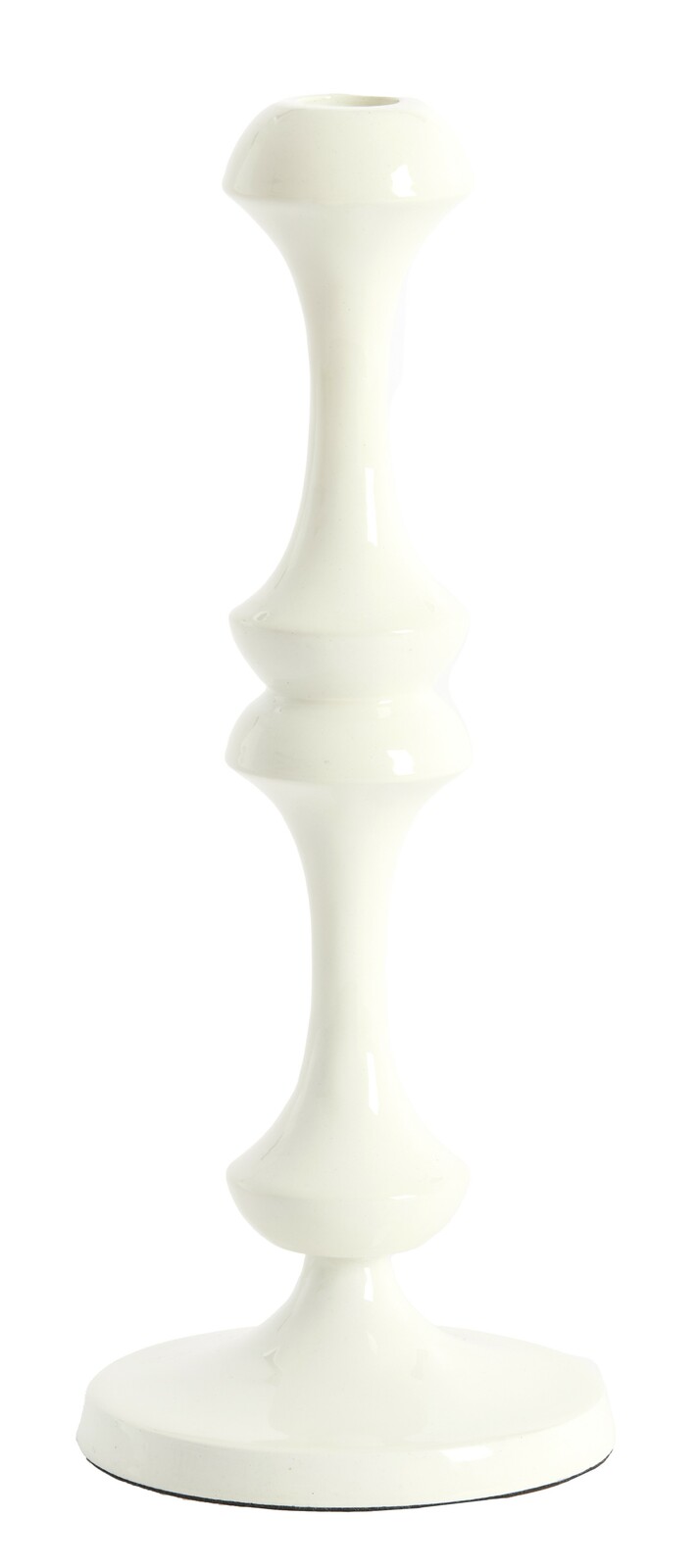 Light&Living Kerzenständer ISARA Eleganter weißer Kerzenständer aus Keramik in seitlicher Perspektive