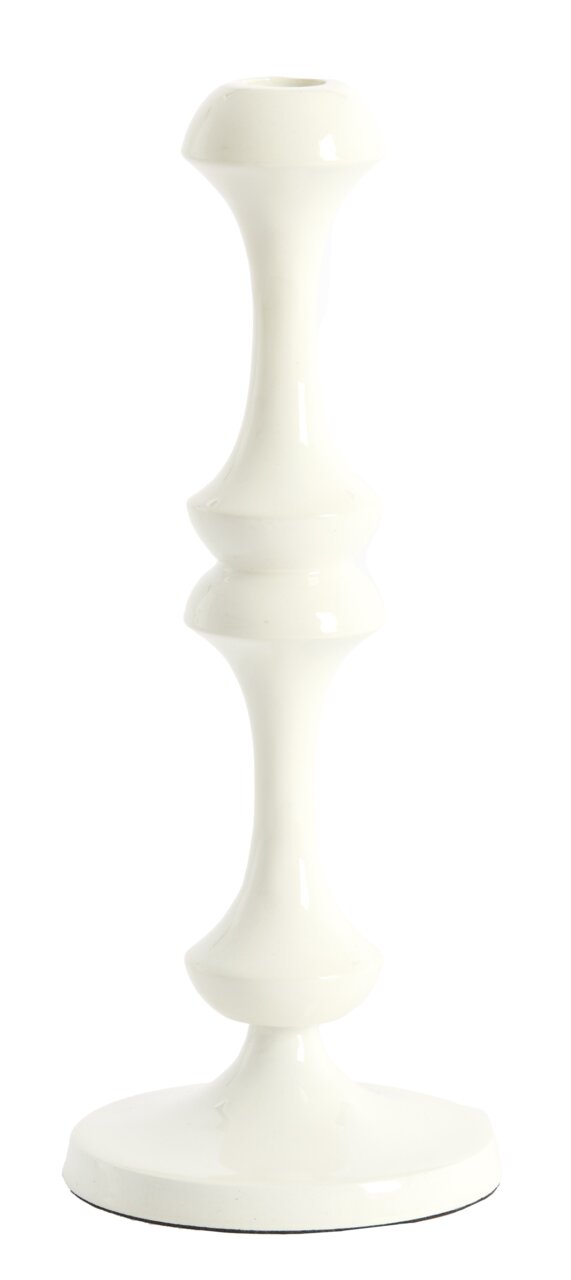 Light&Living Kerzenständer ISARA Eleganter weißer Kerzenständer aus Keramik in seitlicher Perspektive