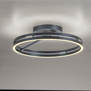 Moderne Deckenleuchte PURE LOOP von Paul Neuhaus in seitlicher Perspektive, mit elegantem, ringförmigem Design und sanfter LED-Beleuchtung.