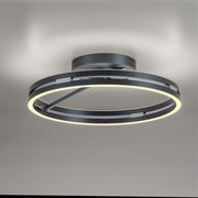 Moderne Deckenleuchte PURE LOOP von Paul Neuhaus in seitlicher Perspektive, mit elegantem, ringförmigem Design und sanfter LED-Beleuchtung.