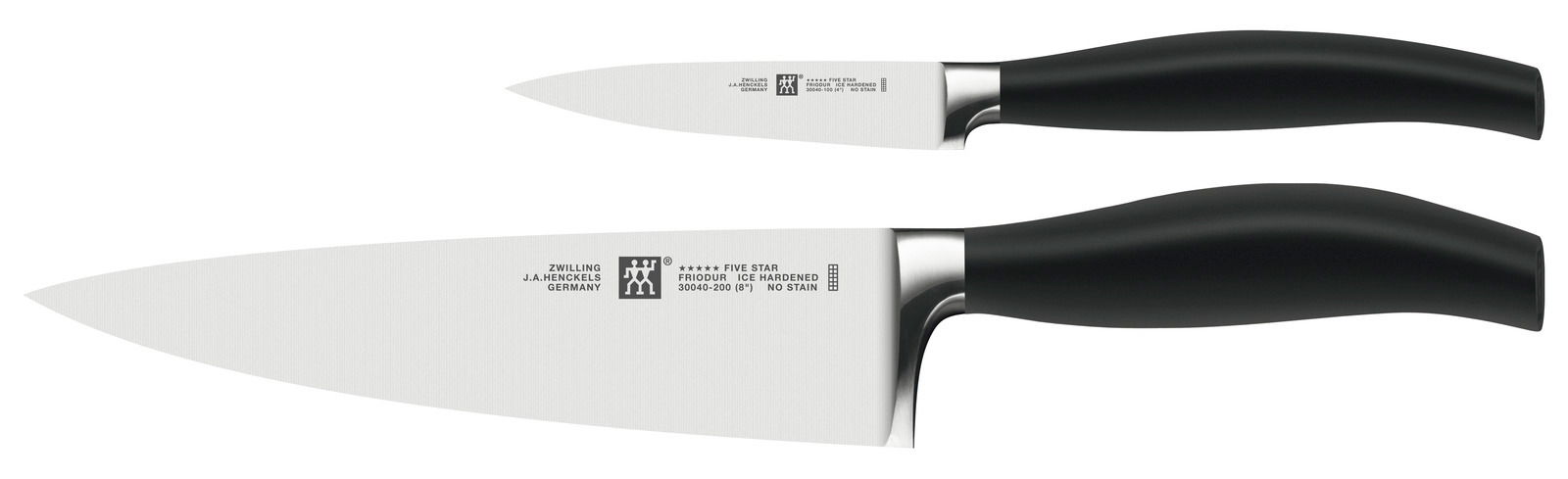 ZWILLING Messerset 2-tlg. FIVE STAR Zweier Messerset mit ergonomischen schwarzen Griffen, Seitenansicht