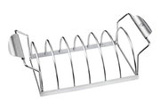 Spare Rib Halter aus Edelstahl, seitliche Perspektive