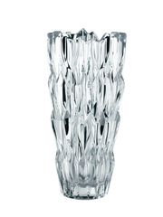 Kristallvase Quartz 26cm mit facettiertem Design, Frontalansicht