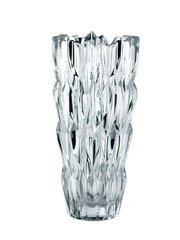 Kristallvase Quartz 26cm mit facettiertem Design, Frontalansicht
